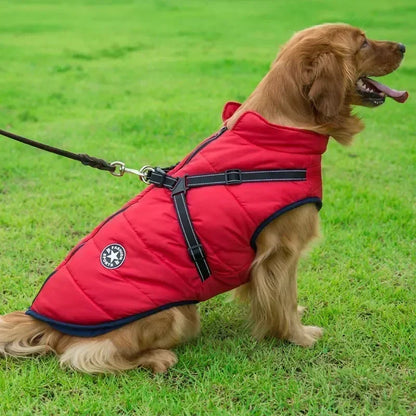 Waterproof Winter Dog Jacket with Harness