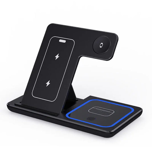 Station de charge pliable 3 en 1, smartphones - montres connectées - écouteurs sans fil, 30W