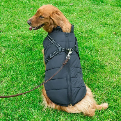 Waterproof Winter Dog Jacket with Harness